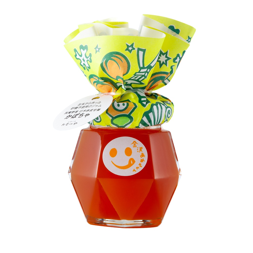 金沢の伝統野菜「打木赤皮甘栗 かぼちゃ」のジャムです。とろーり滑らかな口当たりとかぼちゃの優しい香りが特長です。<br><br>砂糖不使用の無添加ジャム。砂糖の代わりに金沢大地自家製のじろあめを使用し、かぼちゃの素材そのものの味わいを引き立てています。<br><br>オリジナルデザインの包装紙をあしらいました。プレゼントにもおすすめです。