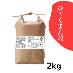 石川県産 特別栽培米 ひゃくまん穀《玄米》2kg【送料無料】【R7年産】〈新米〉