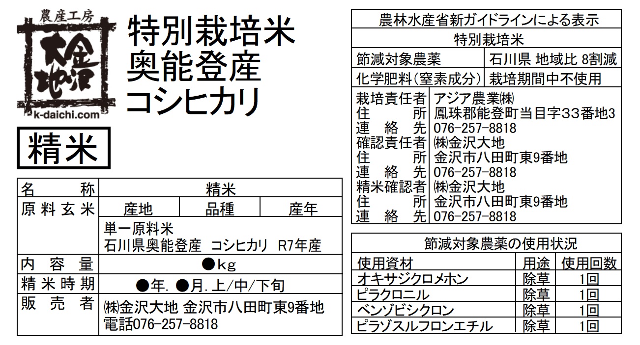 ※精米年月日には、実際の精米日を記載します。<br>白米は、ご注文をいただいてから精米し、新鮮な状態でお届けします。